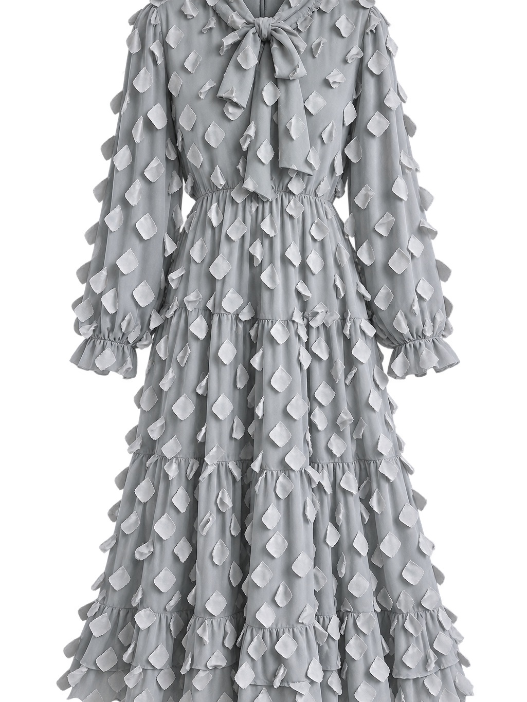 Dainty Jewells Light Blue Tie-Neck Maxi Dress
